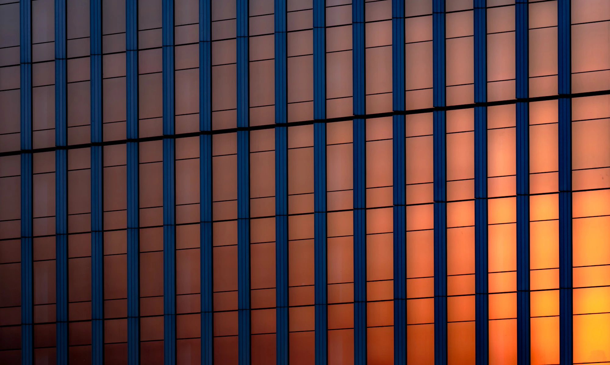 Contemporary commercial building with a full-height glazed curtain wall façade